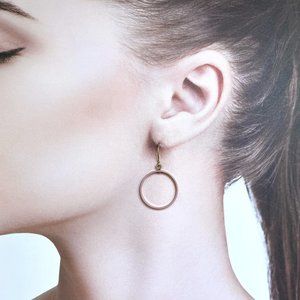 KATE SPADE Saturday Vintage pink/matte gold double sided circle hook Earrings